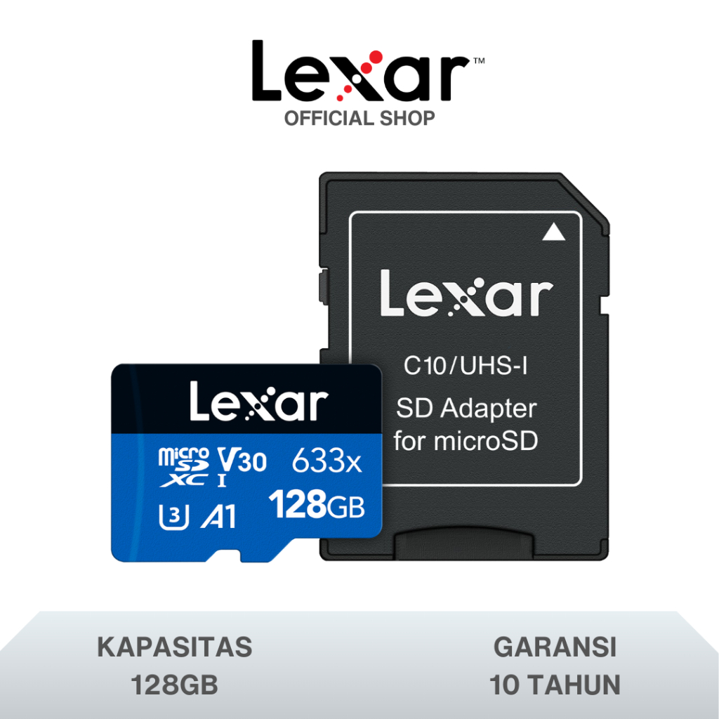 Jual Lexar Microsd High Performance 633x Up to 100Mb/s Original - 128GB ...