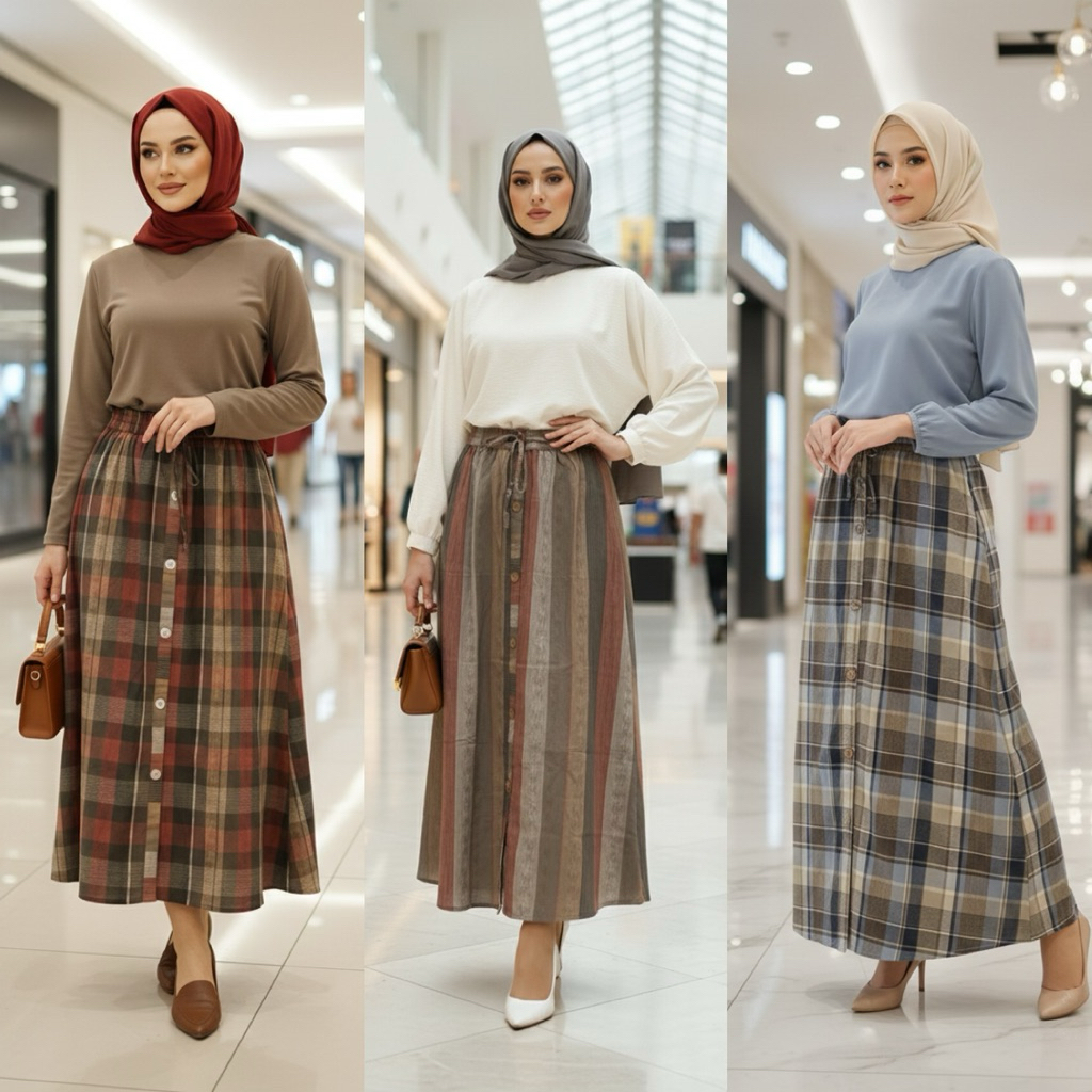 Jual Rok kekinian | Skirt Dns | bahan katun yarded dobby benang timbul ...