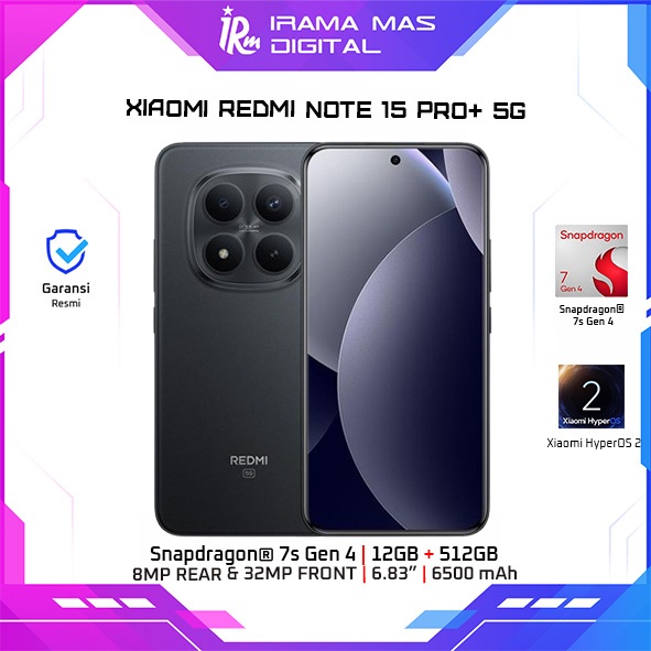 XIAOMI REDMI NOTE 15 PRO+ 5G 12GB 512GB (BLACK, BROWN, BLUE)