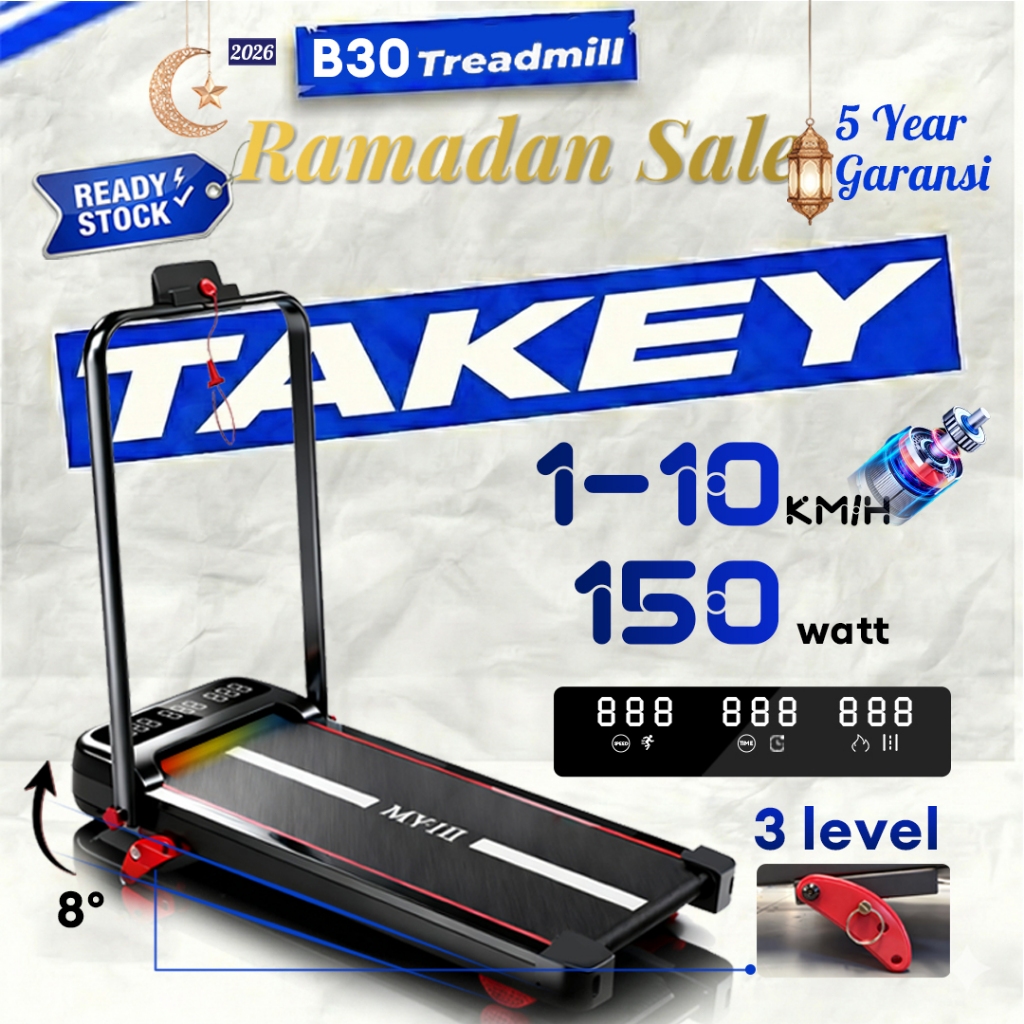 Jual TAKEY Running Mat B30 Treadmill Electric Low Watt Treadmill ...