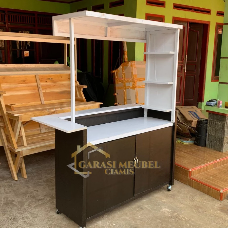 Gerobak Portable / Gerobak kayu / Meja es