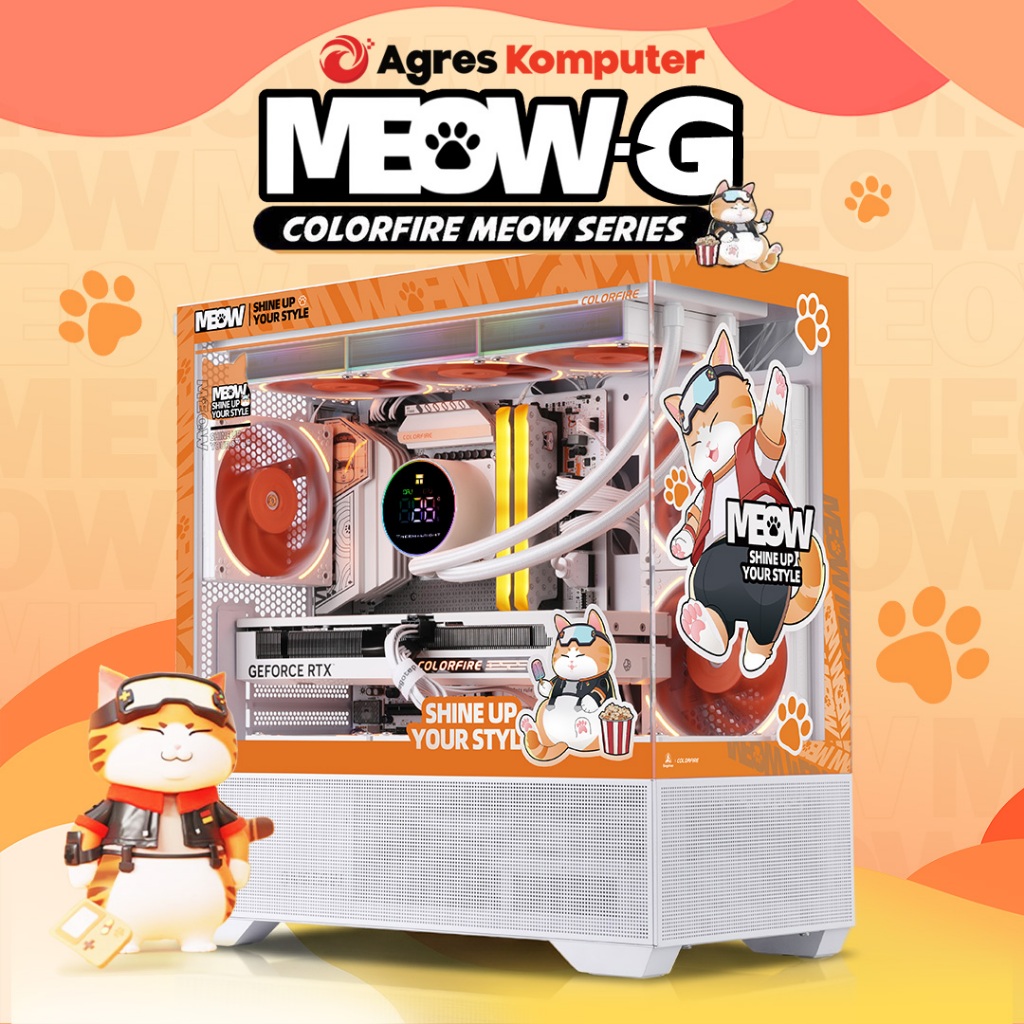 COLORFIRE MEOW G PC RYZEN 5 7500F RTX 5060 8GB / 16GB 512GB RAKITAN GAMING PC THEME EDITION