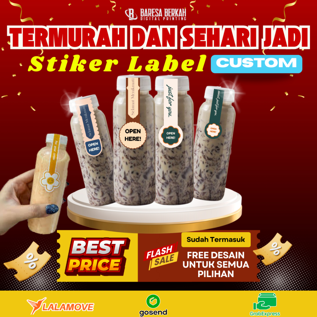Jual STIKER ES LUMUT/ STIKER BOTOL PLASTIK/Sticker Lebaran / Stiker ...