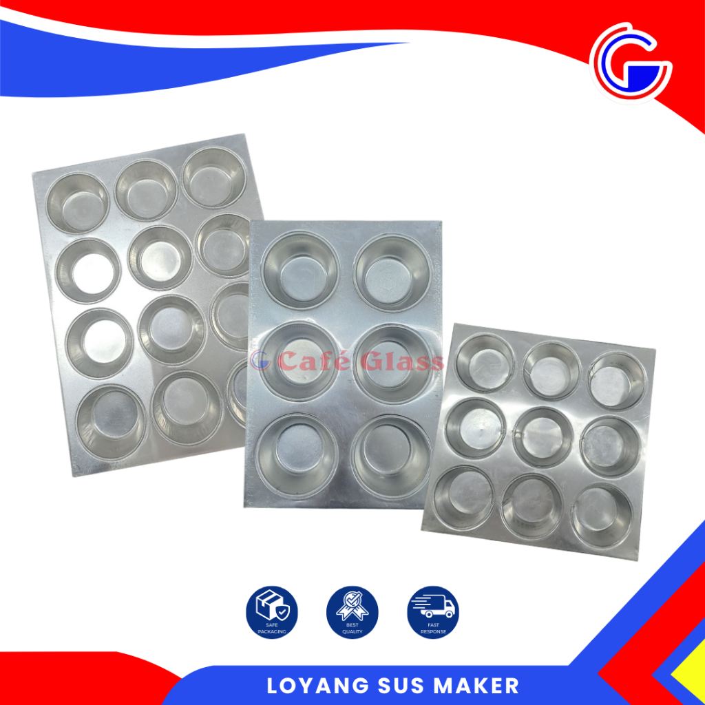 Loyang Muffin Cupcake - Loyang Aluminium - Sus Maker Anti Lengket - Alat Baking Tray Aluminium