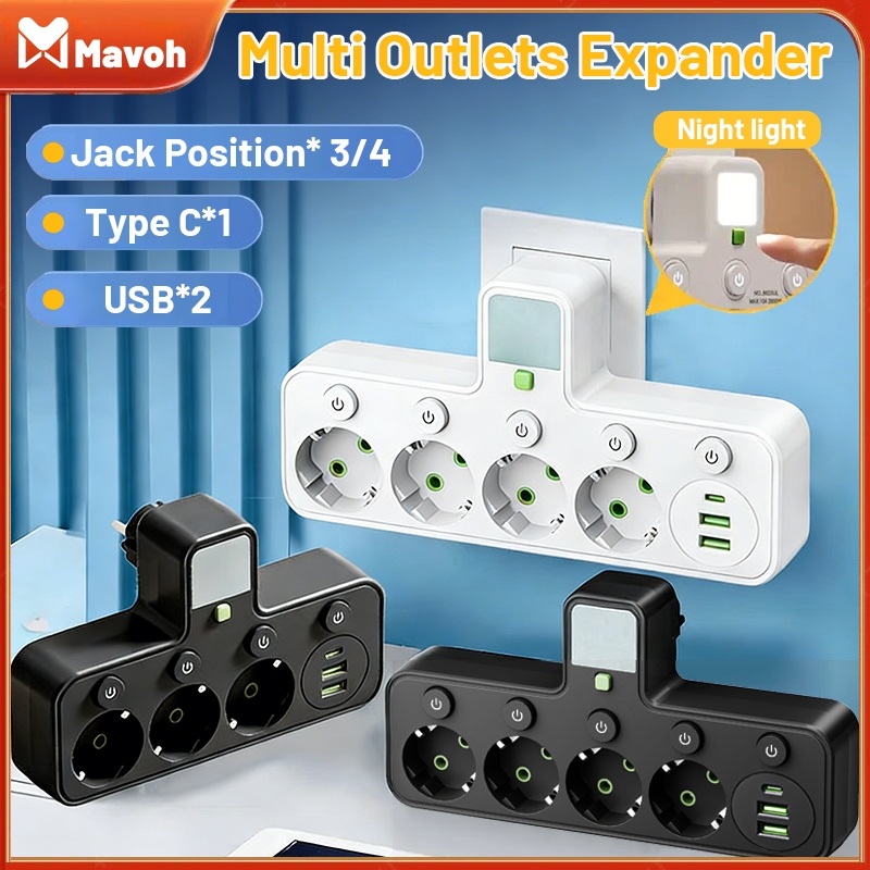 Jual Stop kontak Multi Outlets Expander Wall Socket Extender Adapter EU ...