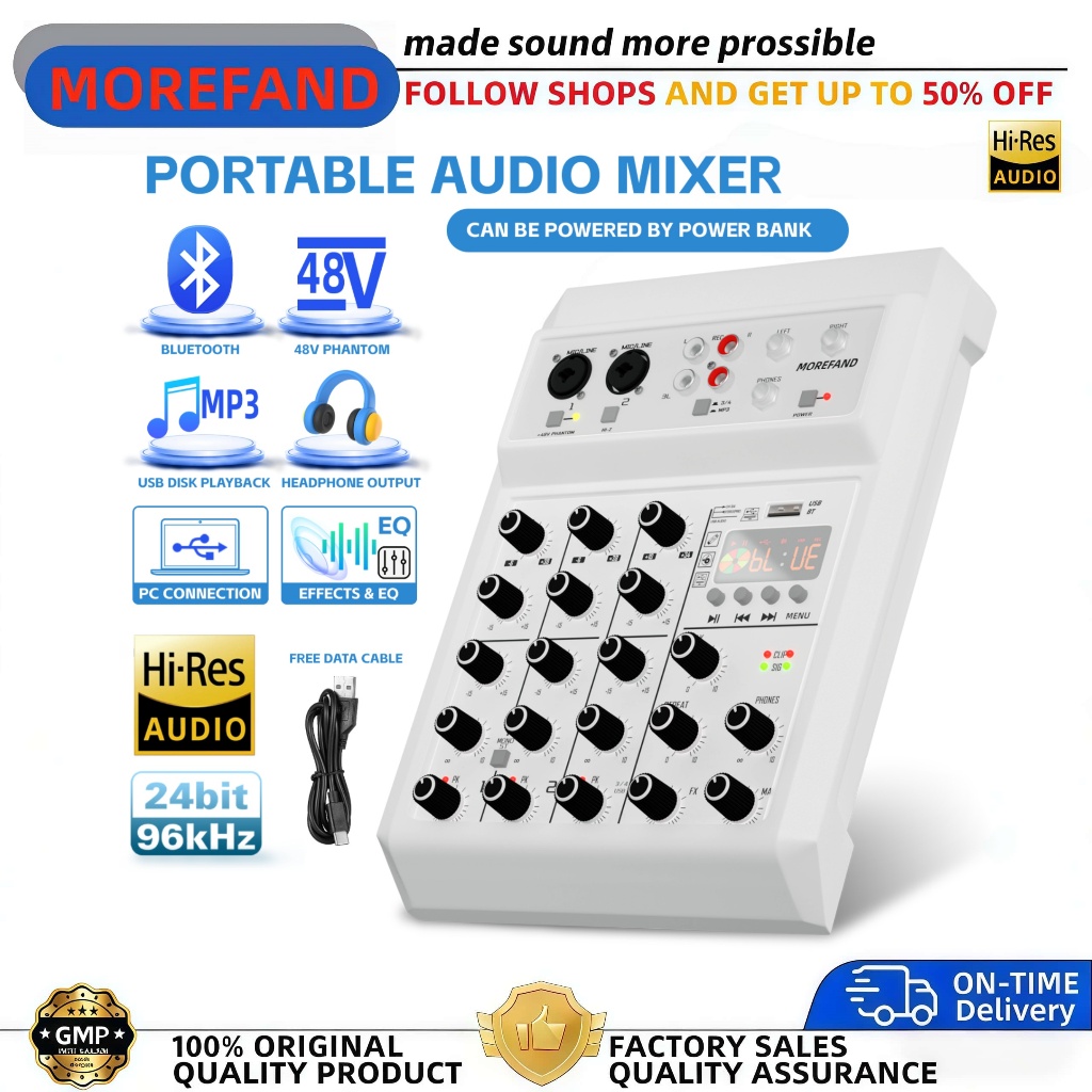 Jual Mixer Audio 4 Channel mini Professional Mixer Bluetooth USB ...