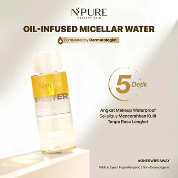 BPOM NPURE Power Clear Micellar Water Acne Power Gentle Hydrate Oil Infused (100ml 300ml)