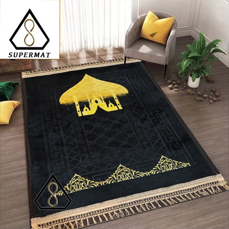 Supermat - Sajadah Tebal Turki Rumbai Warna Gold 10 Mm - foto 5