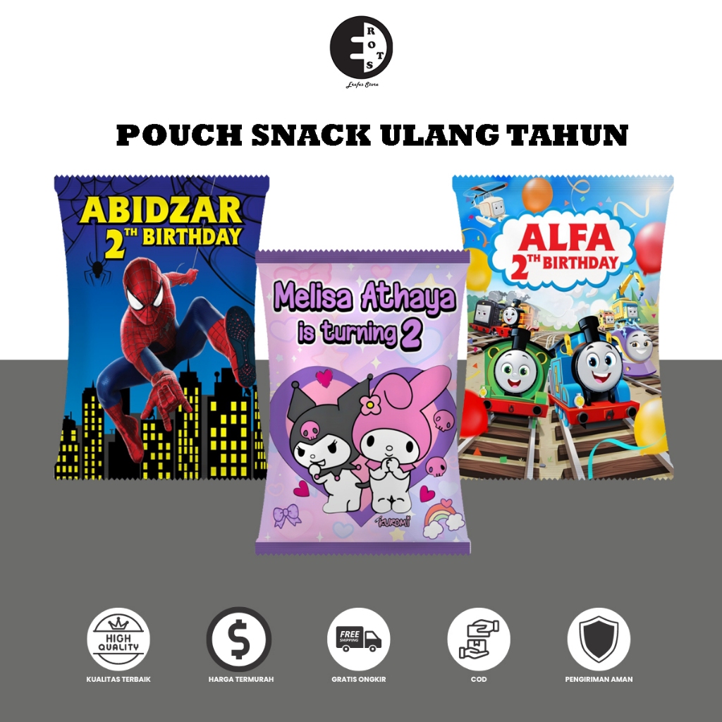 Jual Pouch Snack Jumbo / Kemasan Pouch Snack Ulang Tahun Anak Custom ...