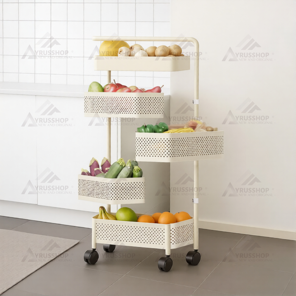 Jual Stora Rak Troli Dapur Buah Sayur Serbaguna 5 Tingkat Keranjang ...