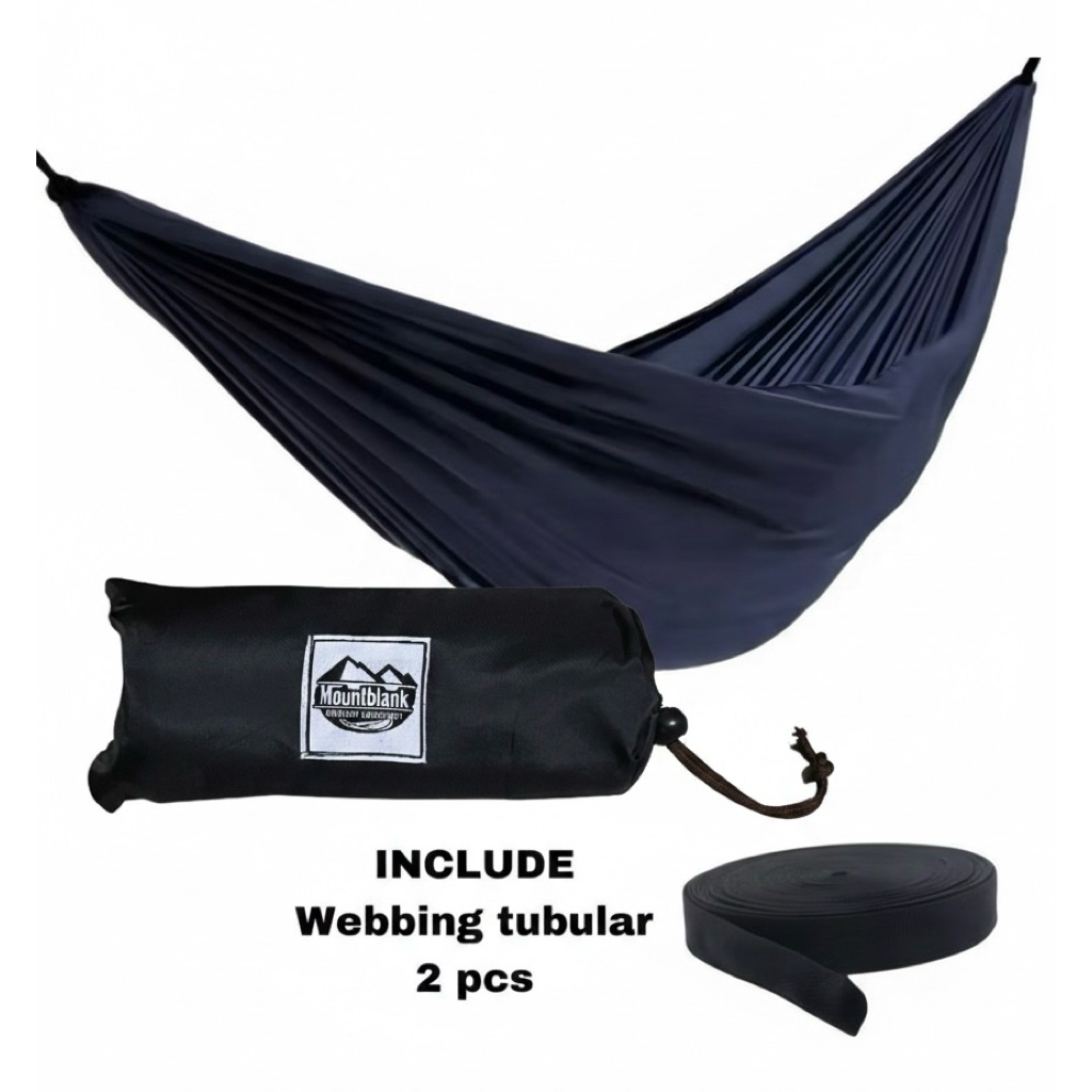 Mountblank Hammock Waterproof Ayunan Gantung Single Layer 230 X 145 Cm Webbing Tubular