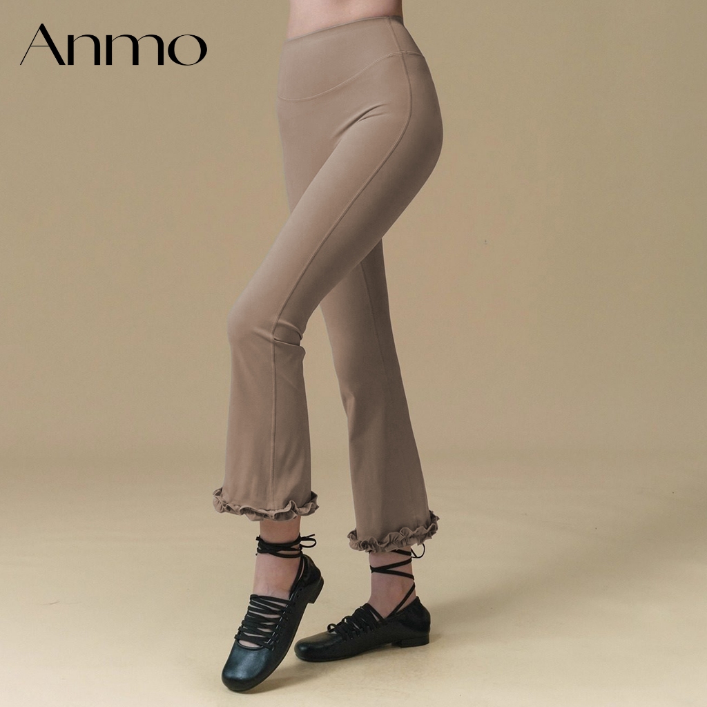 ANMO-Celana Yoga cutbray dengan hiasan Renda di…