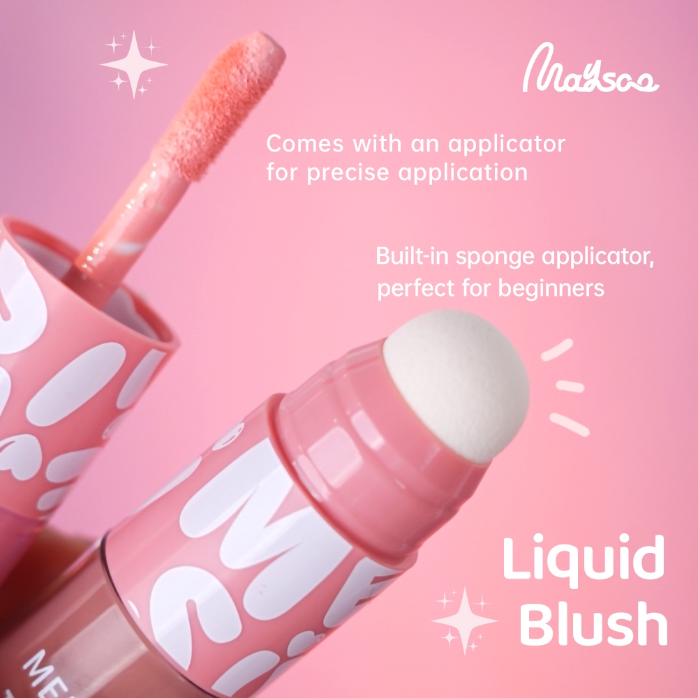 Jual Maysoo Liquid Blush with Puff - Dual-Ended Design, Long-Lasting ...