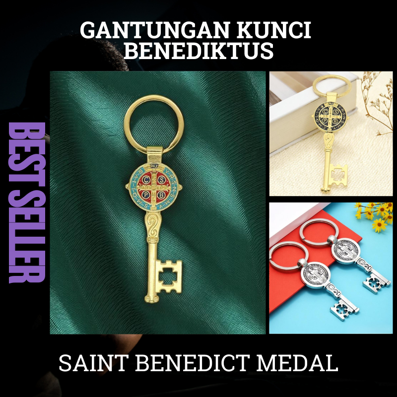 Gantungan Kunci Medali Benediktus Untuk Perlindungan dan Berkat 3