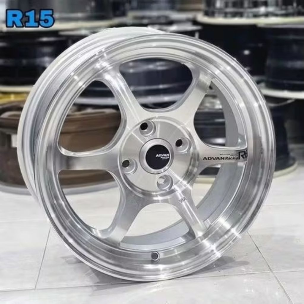 Jual velg mobil ring 15 pcd 4x100 ADVAN R6 velg r15 Jazz vios city brio ...