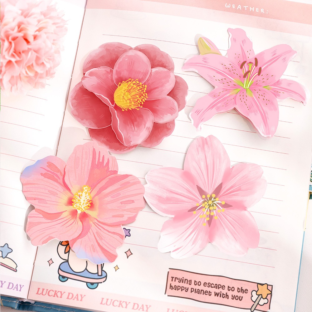 Jual Sticky Notes Motif Kelopak Bunga Pink Flowers Series Aesthetic ...