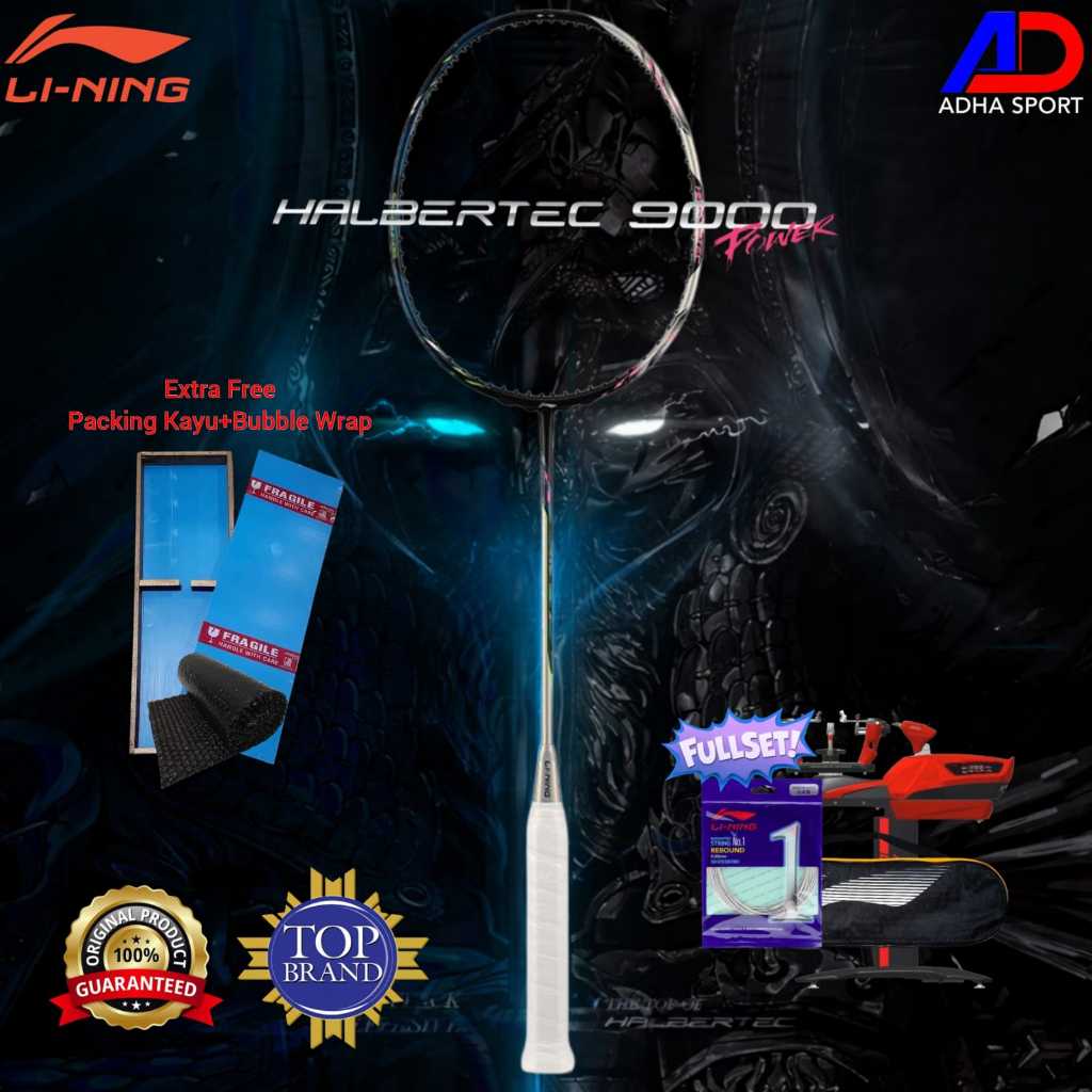 Jual Raket Badminton LiNing Halbertec 9000 Power Original Free Packing ...