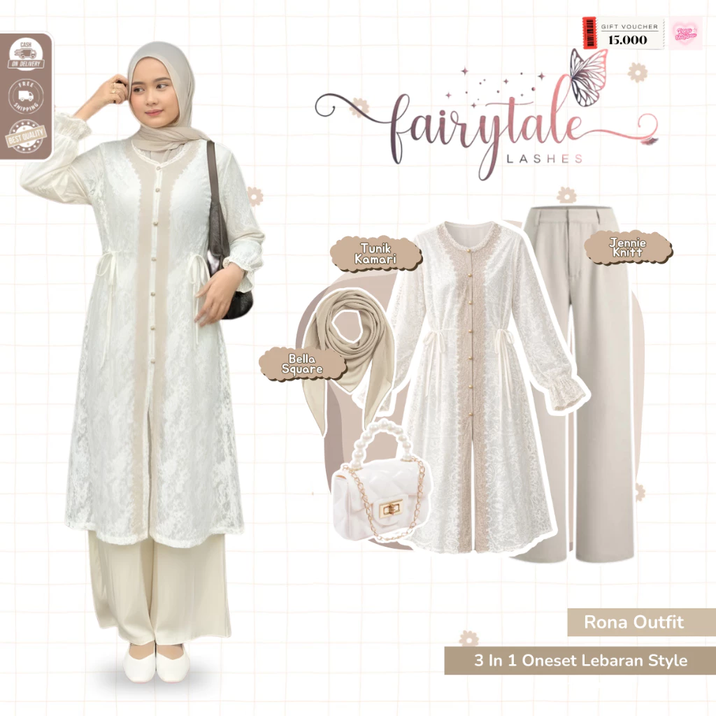 Aira Setelan Raya Hijab Tunik Celana Knitt