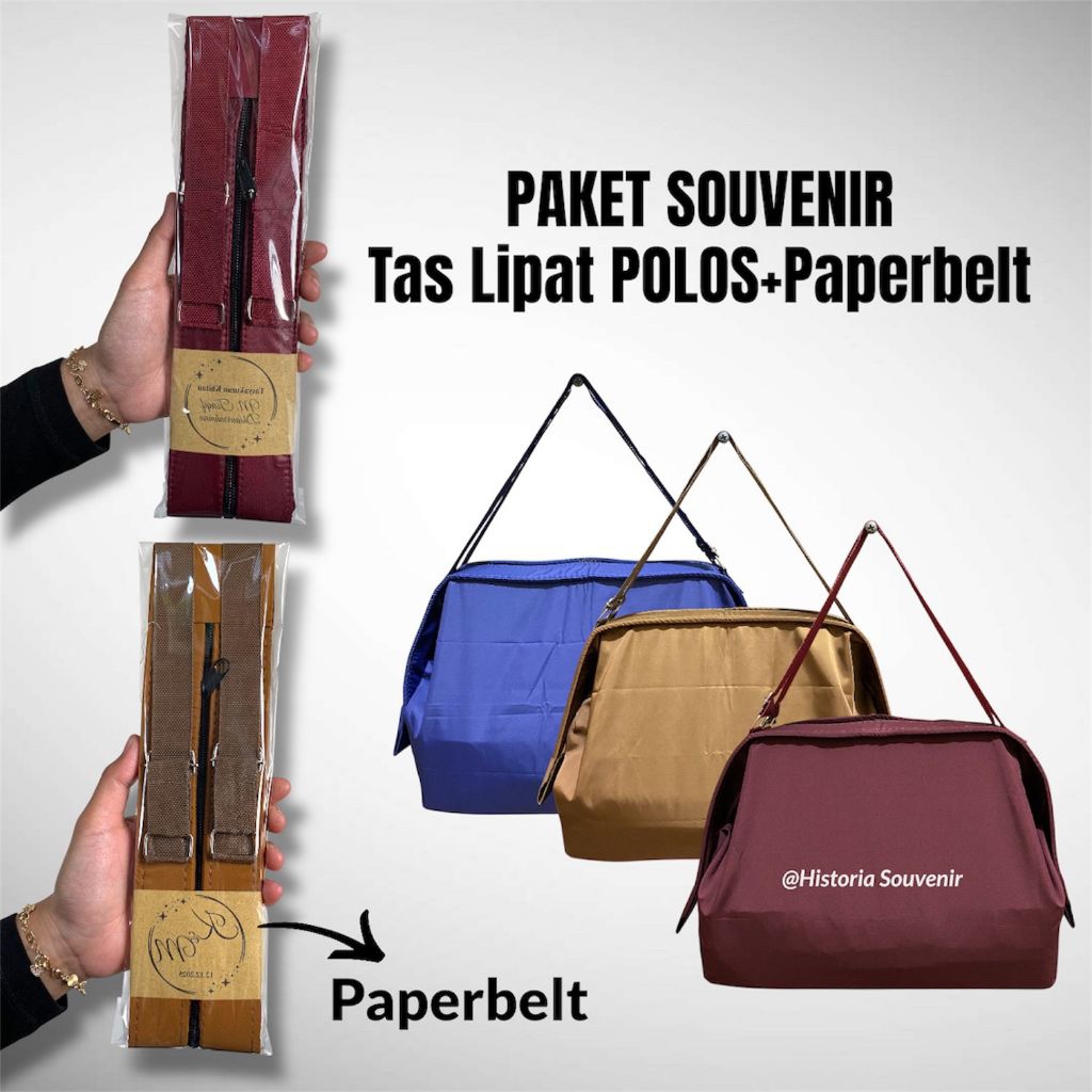 Historia Souvenir Paket Tas Lipat Polos Dengan Packaging Paperbelt Cendramata Pernikahan Wedding Khitanan Yasinan Annversary Tahlilan Oleh-Oleh Umroh Premium Elegant Grosir Murah Bermanfaat