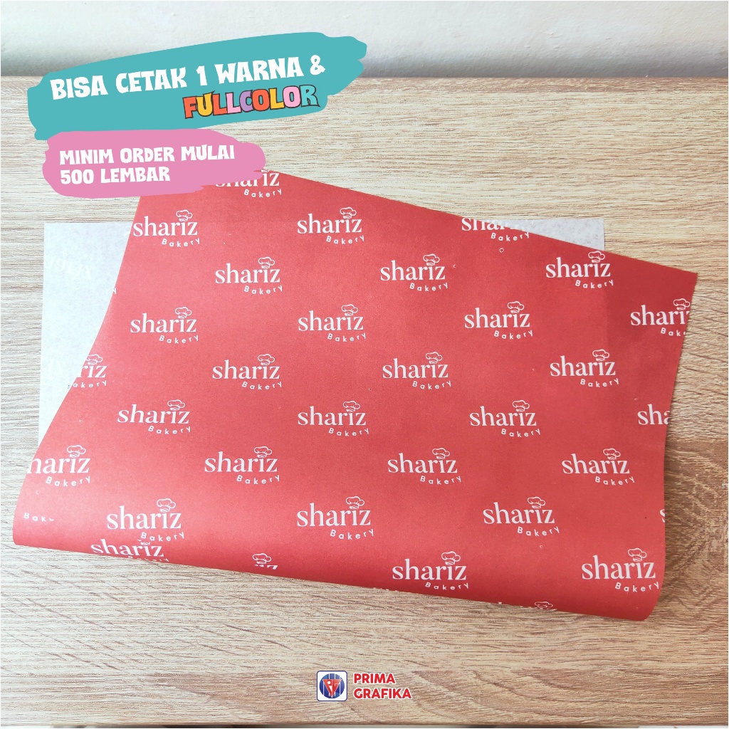 Jual CUSTOM Kertas Roti Foodgrade 20 x 40 cm - Wrap Paper / Kertas ...