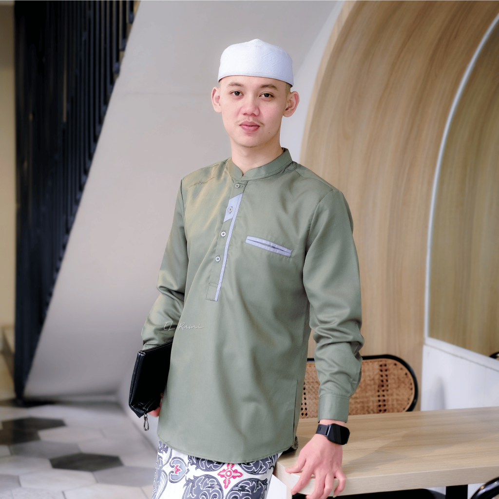 Baju koko Elrumi Lengan panjang motif terbaru Adibar Bisa COD