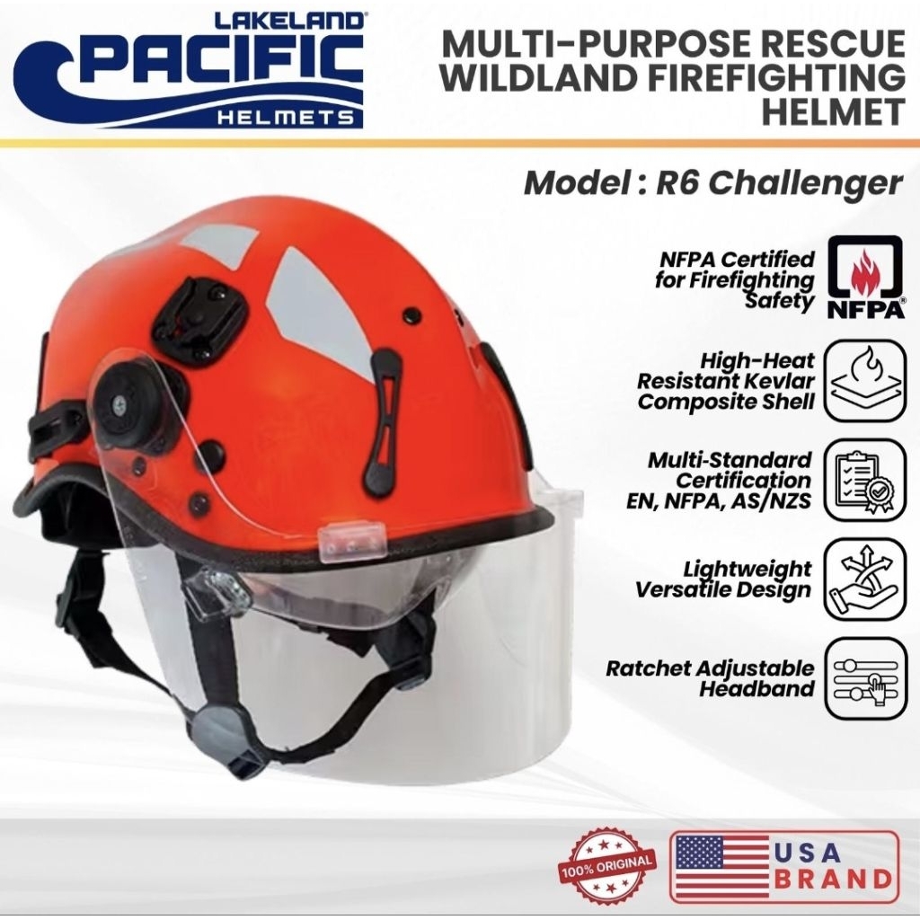 Jual LAKELAND Helm Pemadam Kebakaran Wildland PACIFIC R6 | Rescue ...