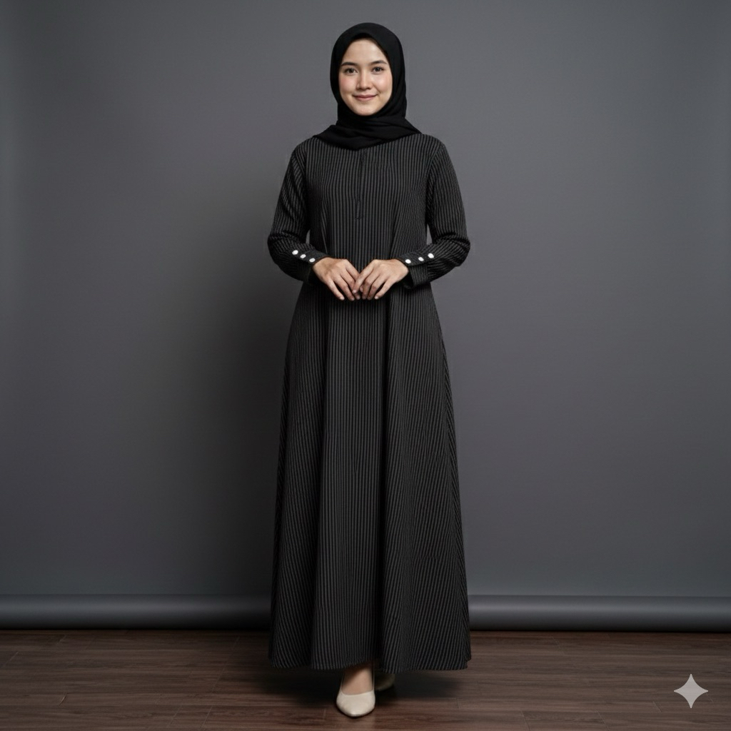 GAMIS ABAYA AURA SALUR BAHAN MALLORCA ORIGINAL DENGAN TANGAN KANCING CANTIK MEWAH
