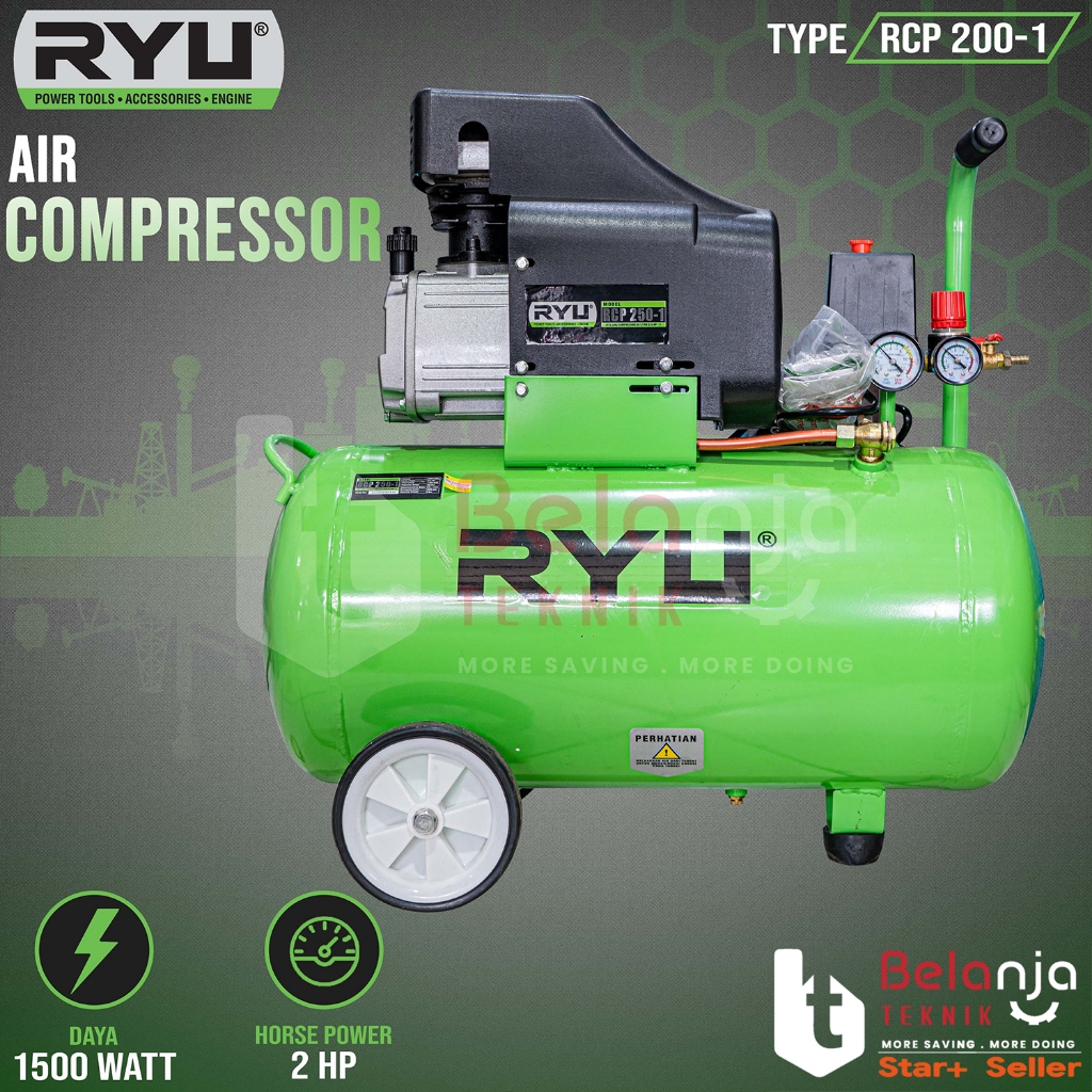 Jual Air Kompressor RYU RCP 200-1 Kompresor Angin Tekiro RCP200-1 2 Hp ...