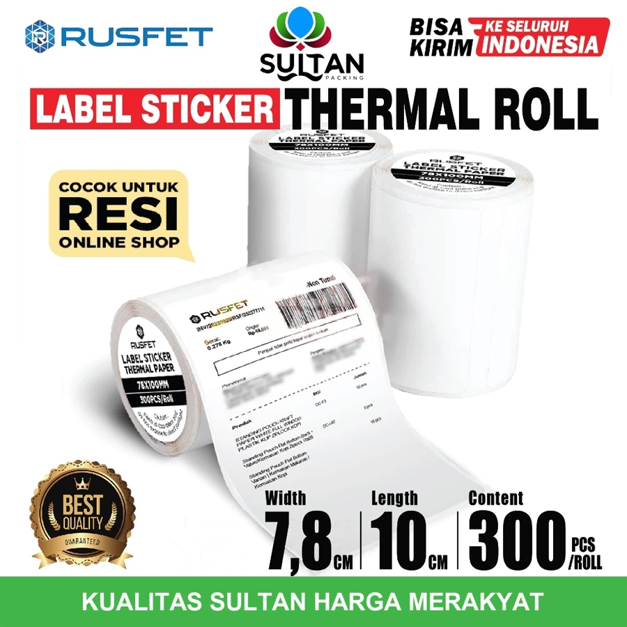 Jual Label Stiker Thermal Paper 7,8x10 cm 78x100 mm Sticker Barcode ...