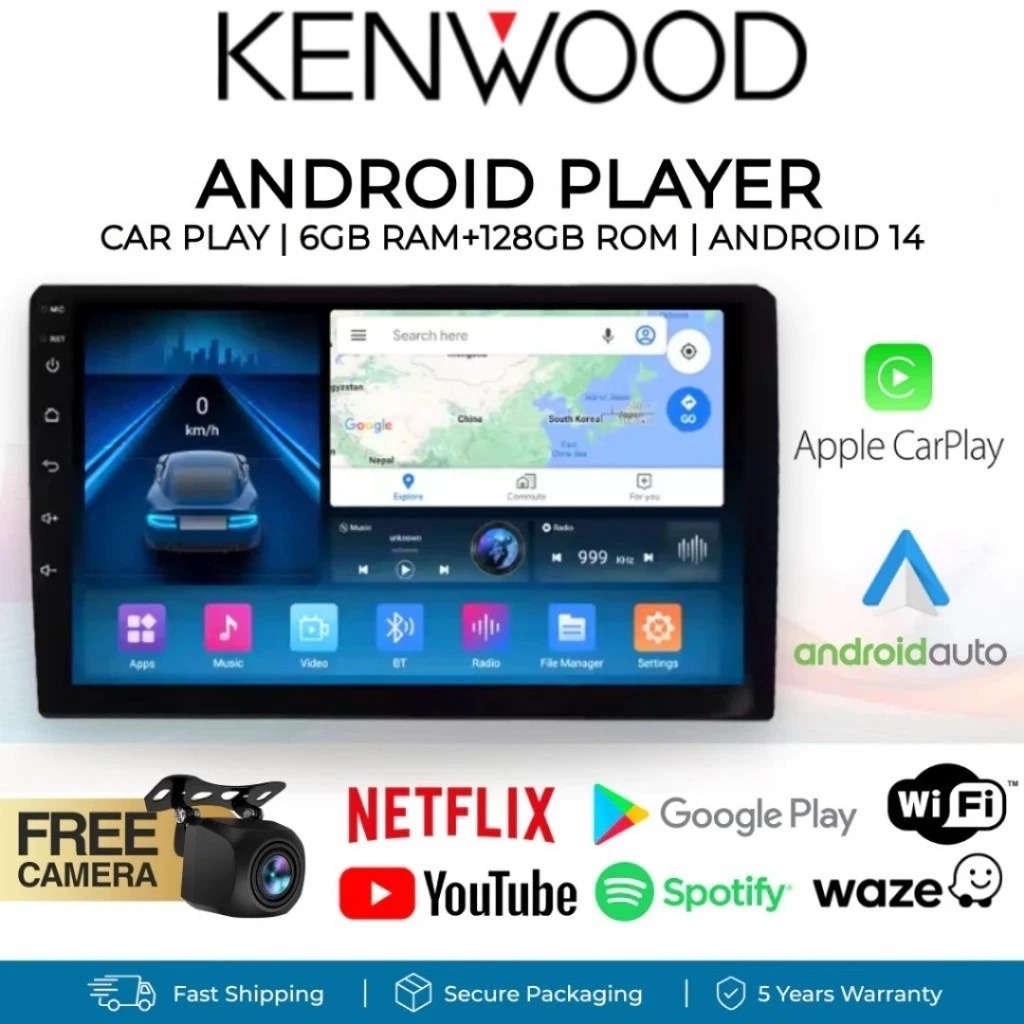 Jual [ DISKON ] Kenwood 8G+128G Android 14 FHD 8 Core Android Car ...