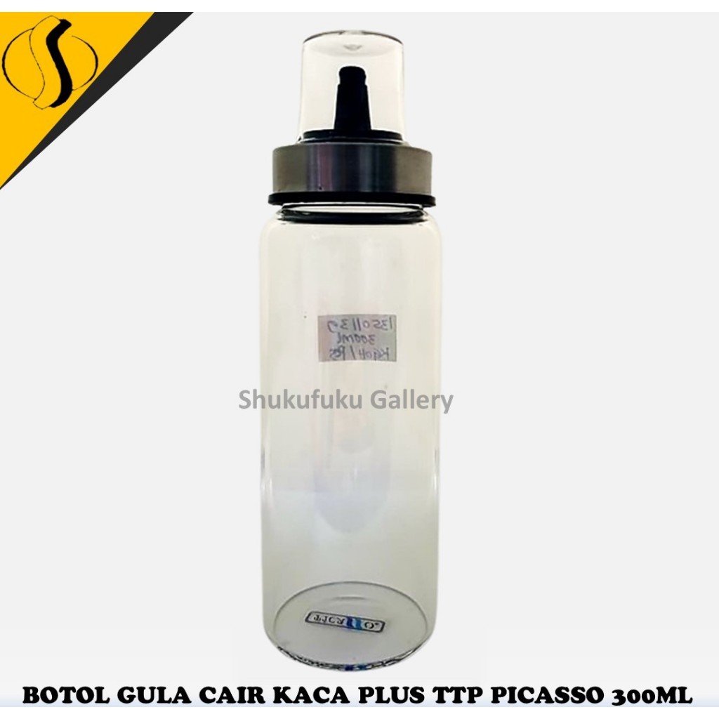 Jual BOTOL GULA CAIR KACA PLUS TTP PICASSO 300ML/BOTOL KECAP/ MINYAK ...