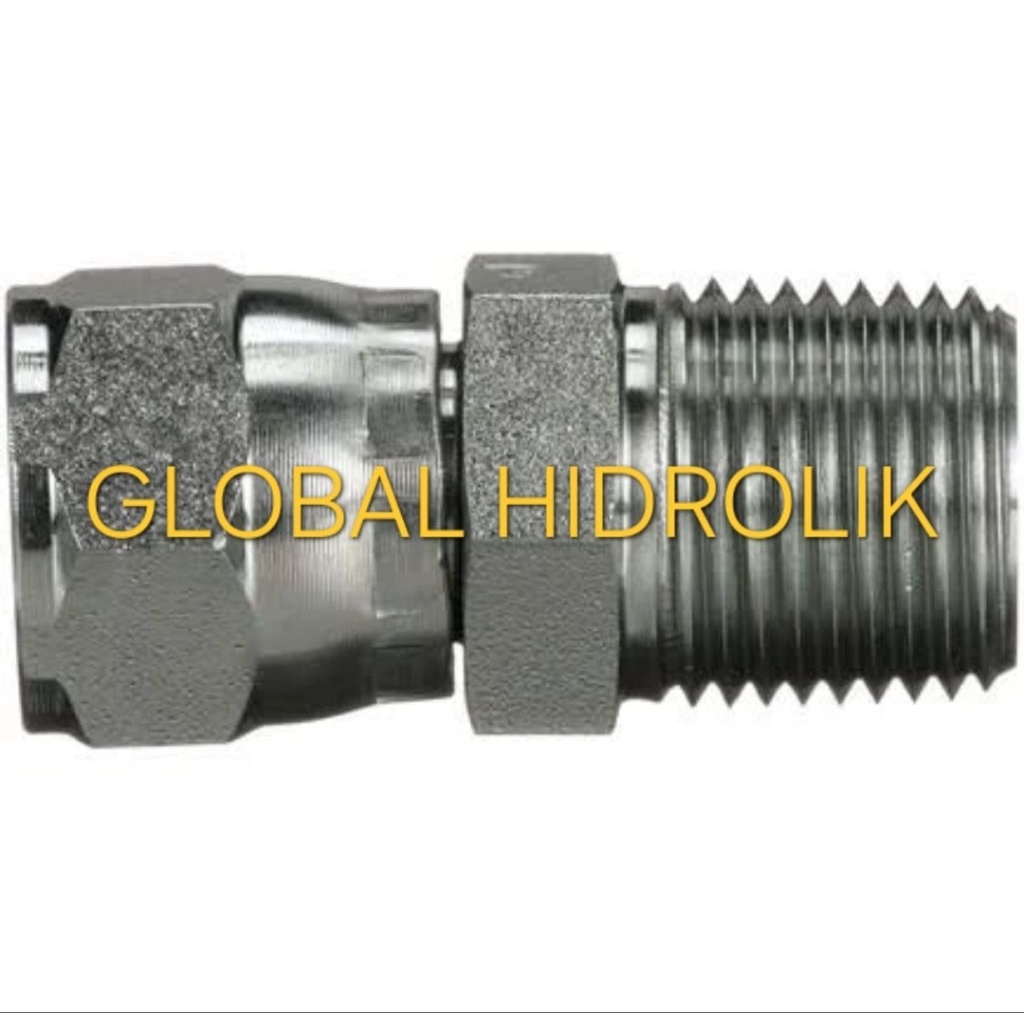 Jual Adapter Swivel 3/8 NPT x 3/8 JIC / Double Nepple 3/8 NPT x JIC ...