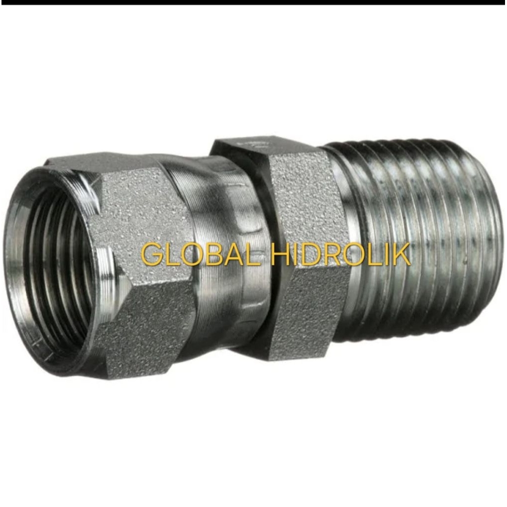 Jual Adapter Swivel 3/8 NPT x 3/8 JIC / Double Nepple 3/8 NPT x JIC ...
