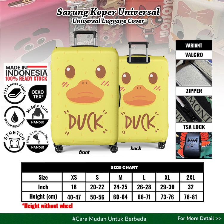Jual Cute Duck Luggage Cover /Sarung Koper Unik /Pelindung Koper ...