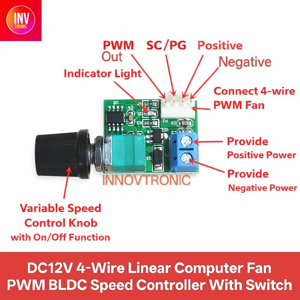 Jual DC12V 3A 4-Wire With On Off Switch BLDC Linear Controller For ...