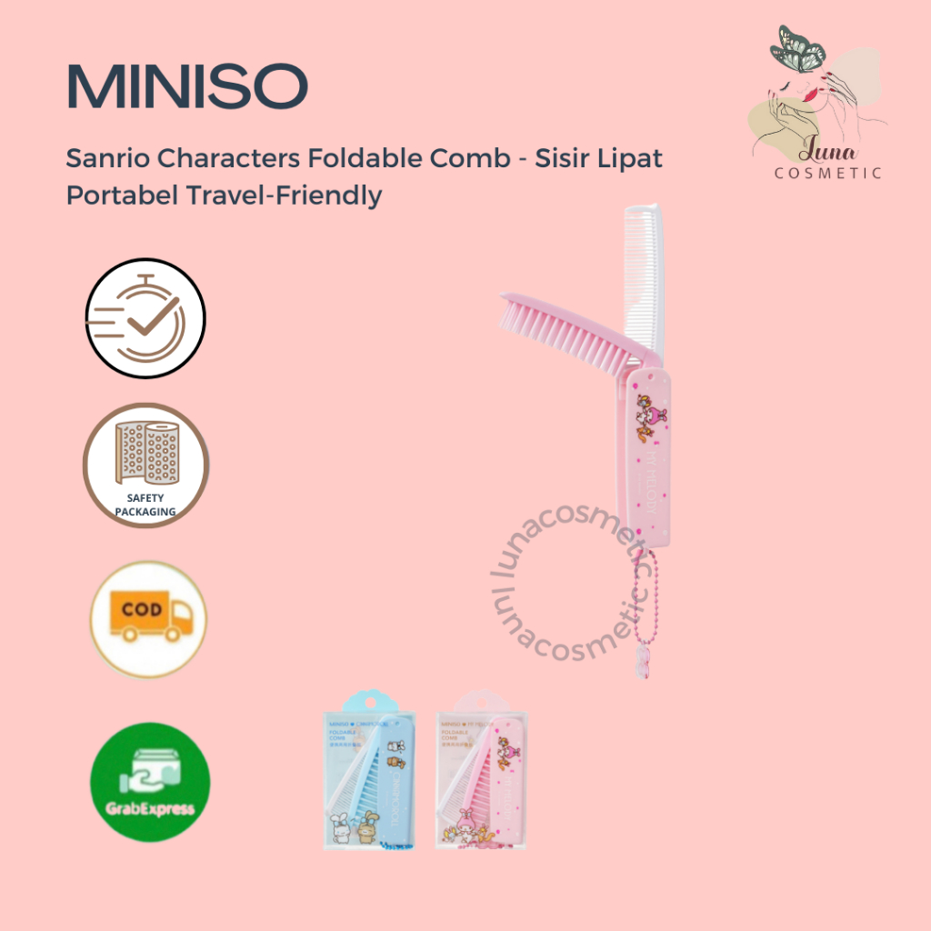 Jual Miniso x Sanrio Characters Foldable Comb - Sisir Lipat Portabel ...