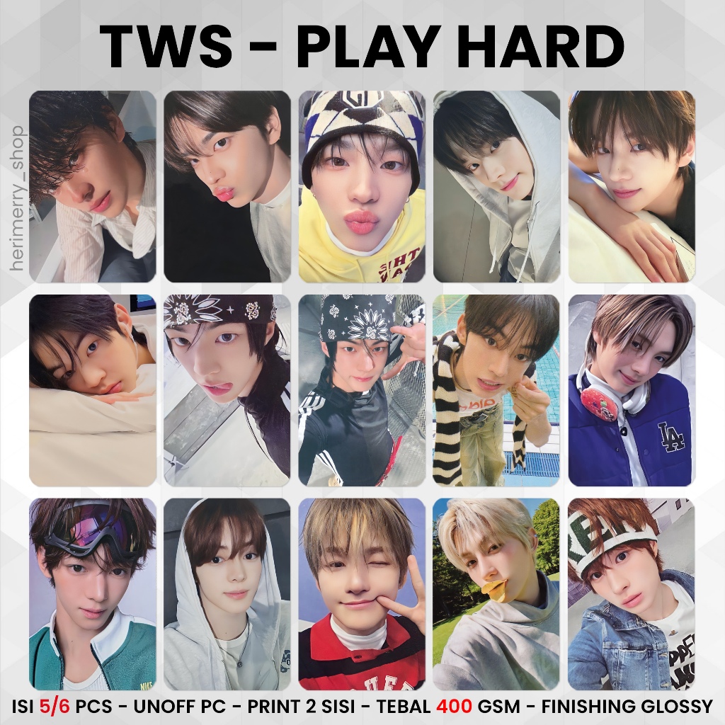 Jual (ISI 5/6 PCS) Photocard TWS PLAY HARD - PC Premium 2 Sisi