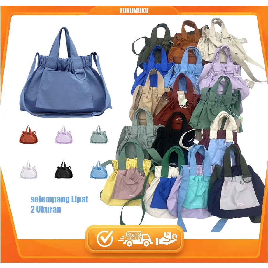 Jual Tas Selempang Lipat Ecobag Wanita Micro XS / Tas Nylon Ringan ...