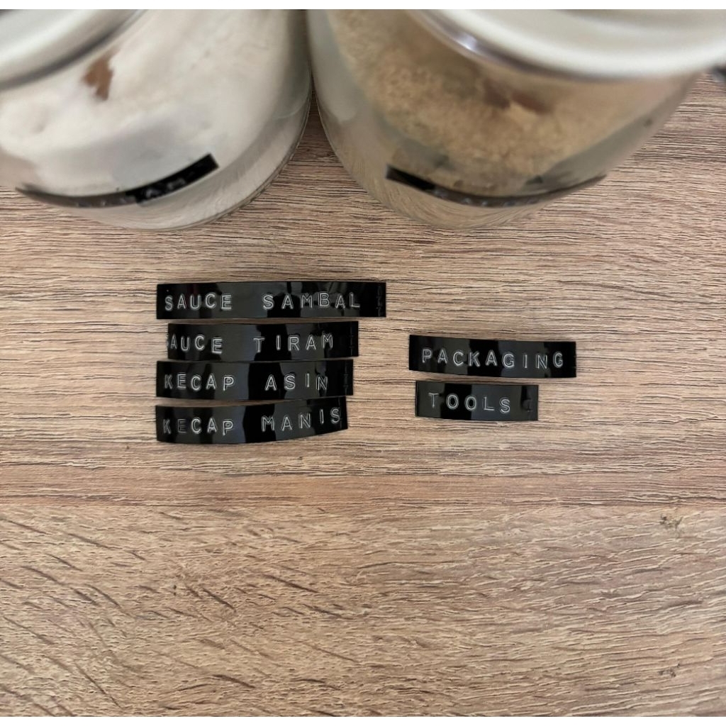 Jual Stiker Label Nama Custom Emboss Timbul Estetik - Label Bumbu Dapur ...