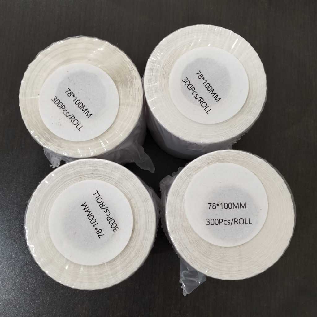 Jual LABEL THERMAL 1 ROLL FULL 75X100MM ISI 300 PCS/ LEMBAR/ KERTAS ...