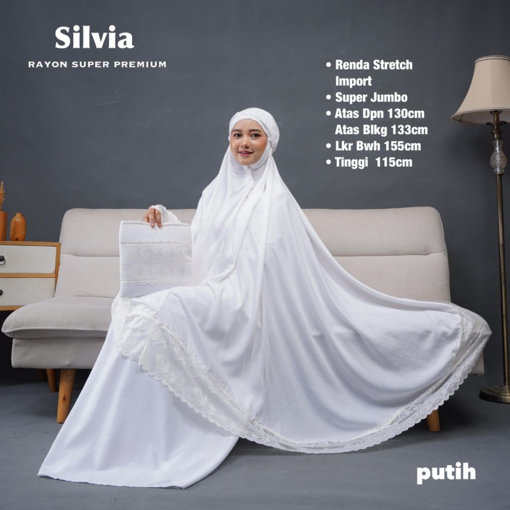 Mukena Dewasa Putih Polos Renda Bahan Katun Rayon Super Premium Size Super Jumbo Dan Mukenah Terusan Bahan Adem