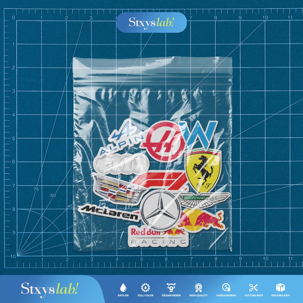 Jual Sticker Vinyl Glossy Team Formula One / Tahan Air & Premium ...