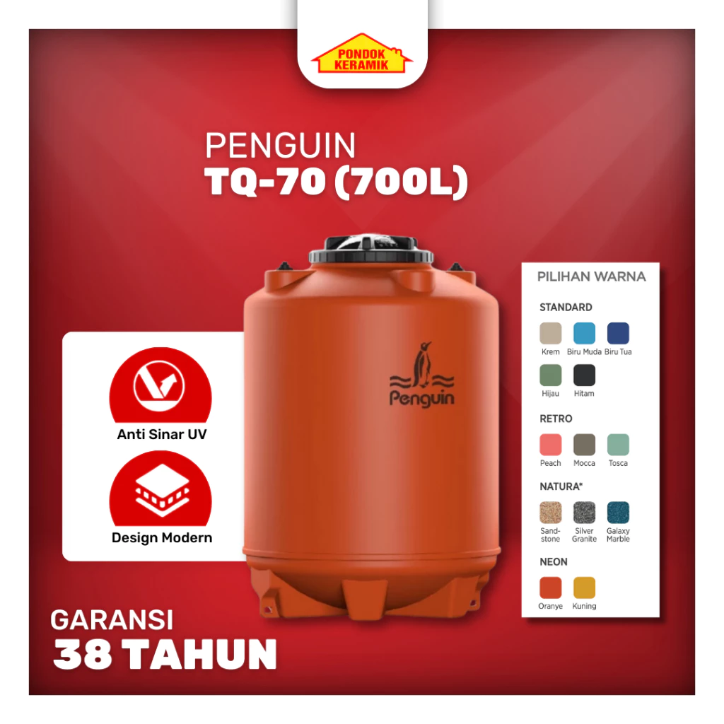 Penguin TQ-70 700 Liter Toren Tandon Tangki Air Underground Tank Berbagai Warna
