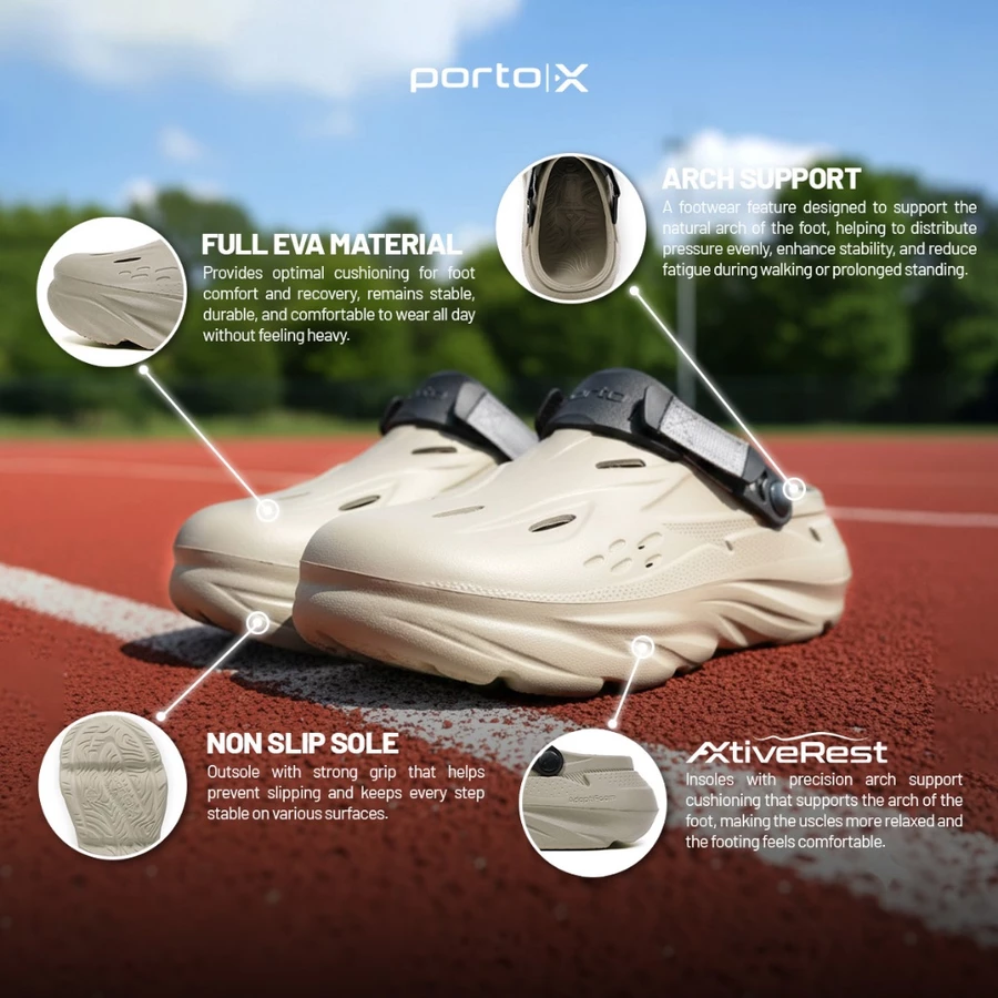 Sandal recovery pria terbaik Porto X Gio Clogs untuk olahraga