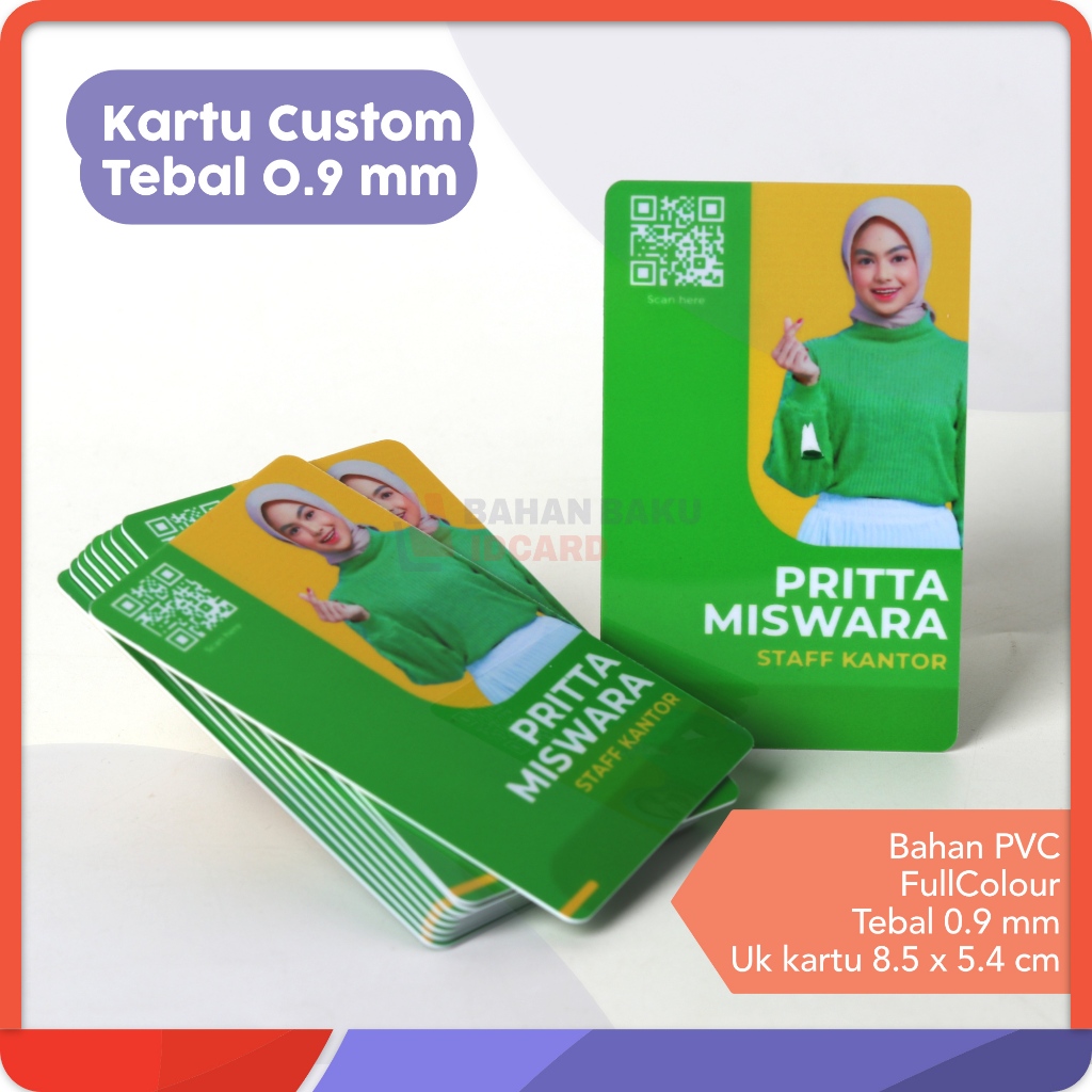Jual CETAK KARTU CUSTOM BAHAN PVC TEBAL 0,9 MM | Shopee Indonesia