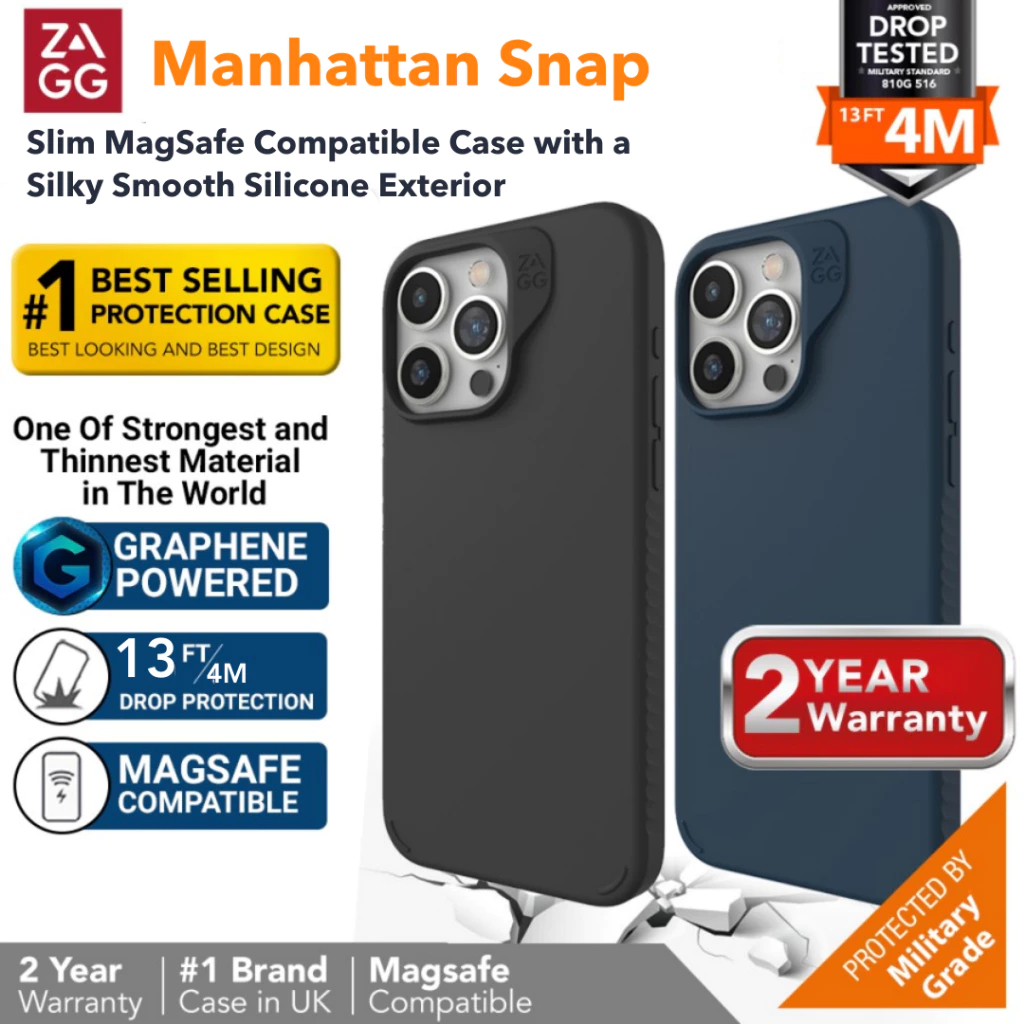 Jual ZAGG Case Magsafe For iPhone 15 Pro/Pro Max Snap Casing Manhattan ...