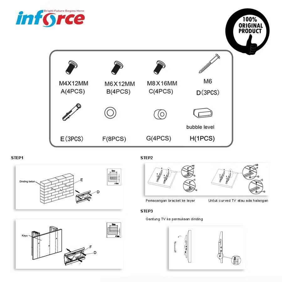 Jual BRACKET TV LCD/LED 17-43