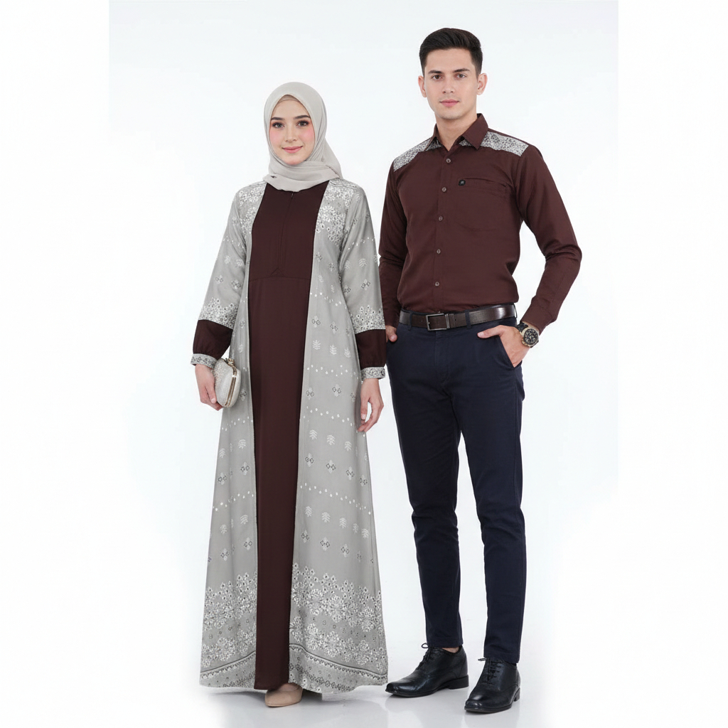 Jual Baju Lebaran 2026 Model Gamis Terbaru Couple Pasangan Silmi Novan ...
