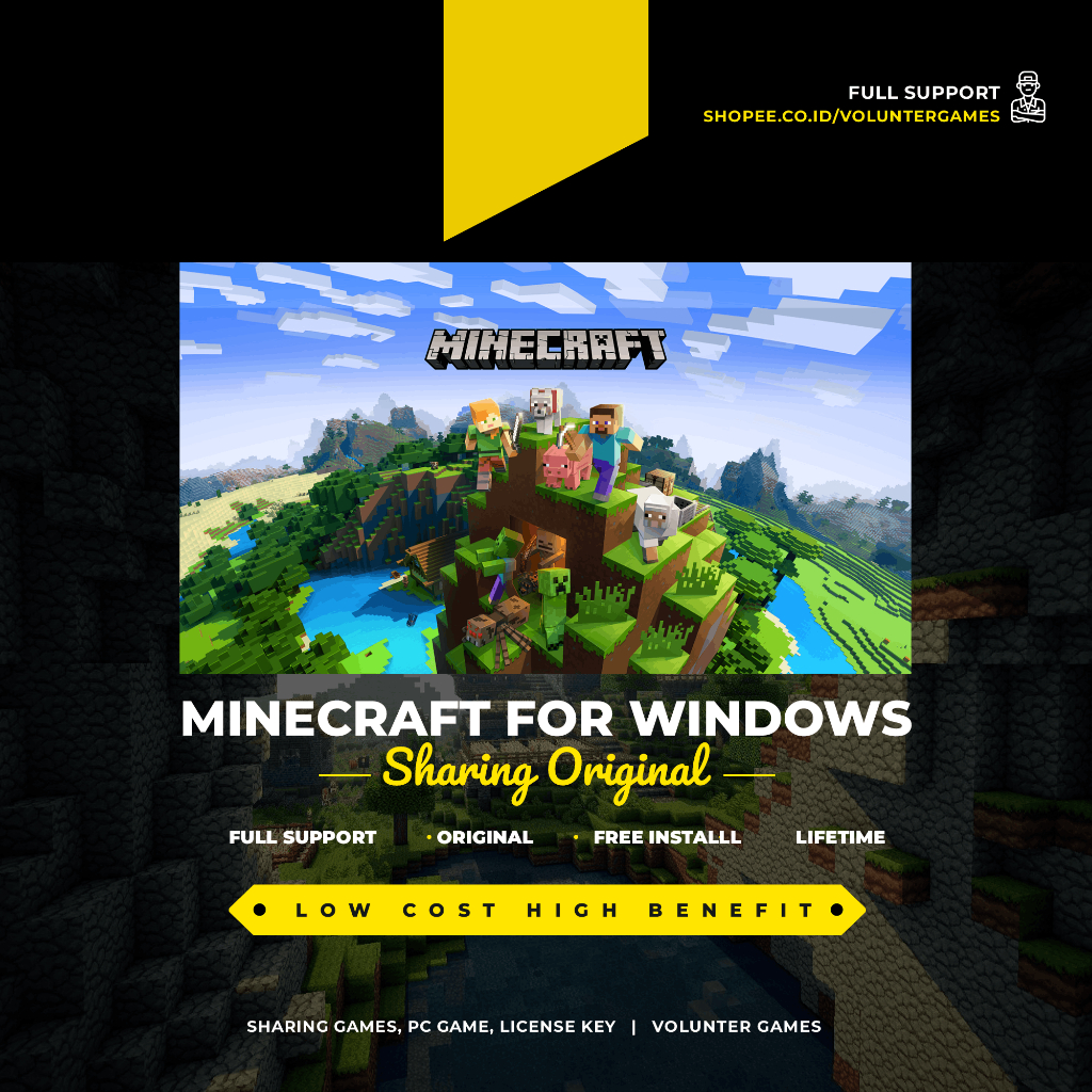 Jual MINECRAFT WINDOWS / BEDROCK PC 1 BULAN ORIGINAL | Shopee Indonesia