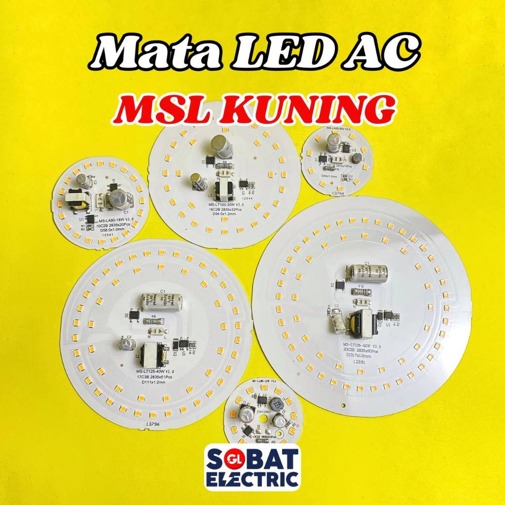 Jual PCB AC Kuning MSL - Mata Lampu LED AC Kode MSL Cahaya Kuning ...
